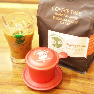 Cà phê bột 100% nguyên chất truyền thống số 3 Coffee Tree 500gr thơm ngon, đậm đà, gu mạnh (Cà phê) 