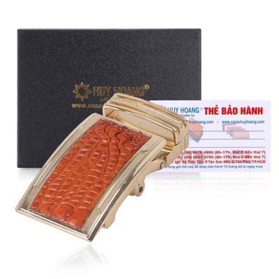 HC9221-22-23-24 - Đầu khóa da cá sấu Huy Hoàng 4 phân đầu vàng màu đen, nâu đất, vàng, nâu đỏ
