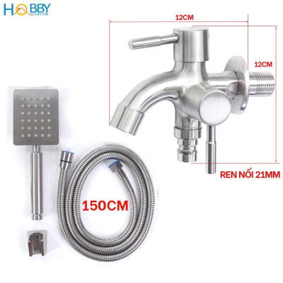 Bộ vòi sen tắm có củ sen lạnh dây sen  inox 304 Hobby home decor CST1