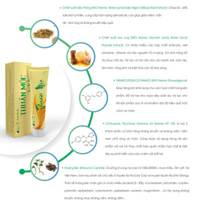 Kem bôi da thuần mộc kem bôi nấm ngứa Thanh Mộc Hương 16gr