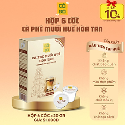 Hộp 6 Viên Cà Phê Muối Huế Hòa Tan