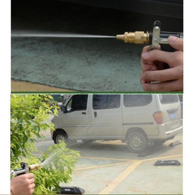  Bộ dây vòi xịt nước rửa xe, tưới cây . tăng áp 3 lần, loại 3m, 5m 206318E đầu đồng, đai, nối, d.vàng