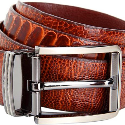 Thắt Lưng Nam Da Đà Điểu Bản Lớn Đầu Kim Huy Hoàng HT4424 - Nâu Đỏ