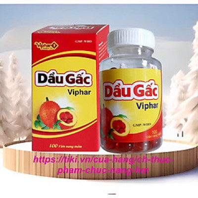 ￼Dầu gấc DHA Vinaphar - Hộp 100 viên - Tăng cường sức khỏe, nâng cao sức đề kháng, chống oxy hóa, chống lão hóa