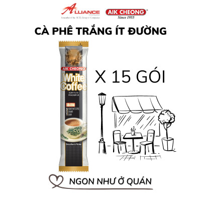 [Chính hãng]  Cà phê ít đường Aik Cheong White Coffee Less Sugar (12 gói x 38g) - Nhập khẩu từ Malaysia