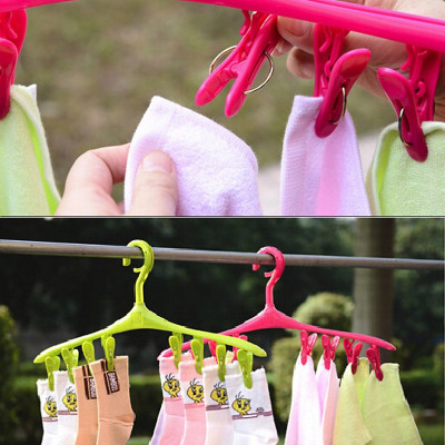 Móc phơi quần áo 8 kẹp Kokubo Ramo - Hàng nội địa Nhật Bản