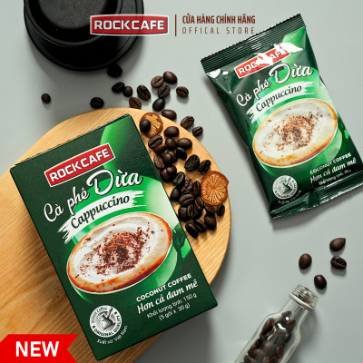 ROCKCAFE - CAPPUCCINO DỪA (5 gói x 30 gram)