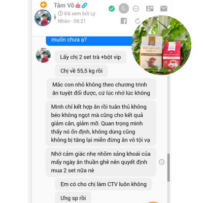 Combo 2 Set Bột Trà Gạo Lứt VIP Thực Dưỡng Giảm Cân Vinatha