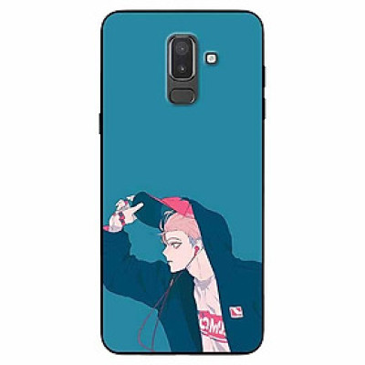 Ốp lưng dành cho Samsung J8 2018 mẫu Cậu Bé Tai Nghe Đỏ