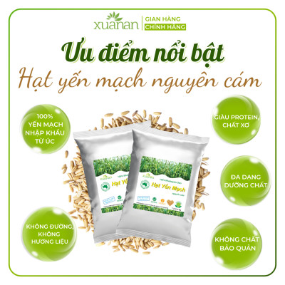 Hạt Yến Mạch Nguyên Cám Úc Xuân An [ko đường] Túi 3Kg (100% Australian Wholegrain Oats) (Giảm 30%)