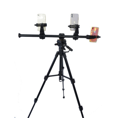 Combo Livestream Quay Chụp Nhiều Thiết Bị - Tripod Yunteng VCT 668 gắn Thanh Ngang và Kẹp 358 - Hàng chính hãng