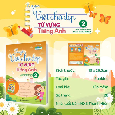 Sách - Luyện Viết Chữ Đẹp Từ Vựng Tiếng Anh - Theo Chương Trình Sách Giáo Khoa Lớp 2 - Megabook