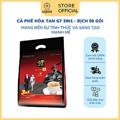 Cà Phê Hòa Tan G7 3in1 Trung Nguyên Legend – Bịch 50 Gói – Cà Phê Sữa Hòa Tan Tiện Lợi, Đậm Vị Việt