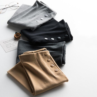 Quần Tregging Legging Cạp Cao Đính 5 Cúc - Hàn Quốc