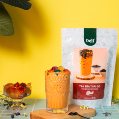 Combo 2 Túi Bột trà sữa thái đỏ + truyền thống 3in1 Déli - 1kg pha chế trà sữa tiện lợi, nhanh chóng
