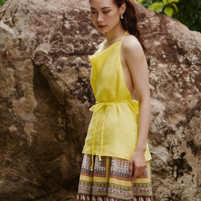 Váy Mini Linen Bohemian SKI053 thời trang thiết kế Hity