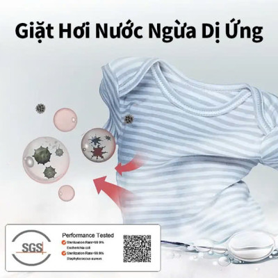 Máy giặt Hisense Inverter cửa ngang WFQA1043BT 10.5kg diệt khuẩn 99%, tiết kiệm điện, bảo hành 3 năm - HÀNG CHÍNH HÃNG