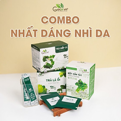 Combo Nhất dáng nhì da (1 hộp Trà lá ổi túi lọc 40g, 1 hộp Trà diếp cá túi lọc 40g, 1 hộp Bột cần tây 72g)