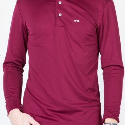 Áo thun nam dài tay cổ bẻ màu đỏ ALIGRO chất liệu Cotton cao cấp mềm nhẹ, thiết kế trẻ trung ALGAPD005