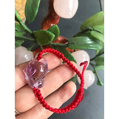 VÒNG TAY HANDMADE HỒ LY MAY MẮN TÀI LỘC VỀ TÌNH DUYÊN CÔNG DANH ĐÁ THẠCH ANH TÍM TỰ NHIÊN DÂY ĐỎ HỢP NỮ MỆNH HỎA MỆNH THỔ Ạ