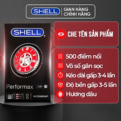 Bao cao su Shell Performax 6 in 1 kéo dài thời gian - Hộp 10 cái | SHELL CHÍNH HÃNG