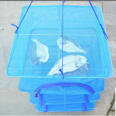 Giỏ Treo Dây Kéo Phơi cá 35x35x65 cm 4 Tầng Có Thể Xếp Gọn - Chính Hãng 