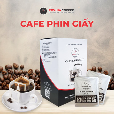 Cà Phê Phin Giấy Rovina – Tiện Lợi – Mọi Lúc – Mọi Nơi Nguyên Chất 100%, Vẹn Tròn Hương Vị Nguyên Bản, Đậm Ngon Đúng Chất