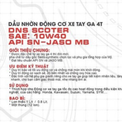 Dầu Nhớt DENIS OIL Cho Động Cơ Xe Gắn Máy 4 Thì 10W40 ( 0.8 Lít ).