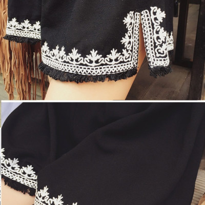 Bộ đồ bay jumpsuit short 2 dây viền thổ cẩm C059