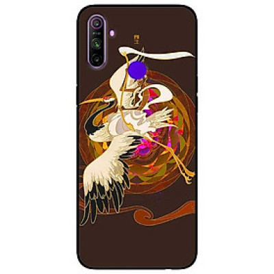 Ốp lưng dành cho Realme C3 mẫu Hạc Trắng Đen