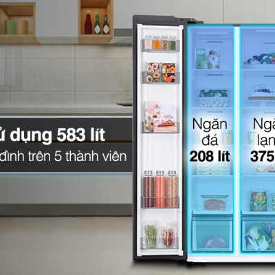 Tủ lạnh Samsung RS57DG400EM9SV Side By Side Inverter 583 lít hàng chính hãng
