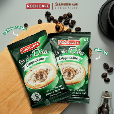 ROCKCAFE - CAPPUCCINO DỪA (5 gói x 30 gram)