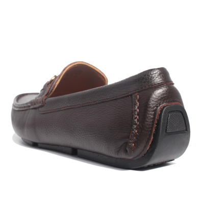 Giày MICHILUX Da Bò Thật Chính Hãng Horse Bit Moccasin CIEHM Màu Nâu Sẫm