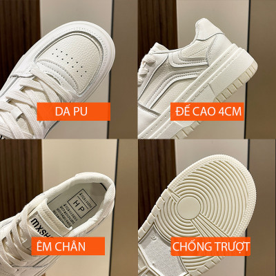 Giày thể thao nữ, giày phong cách cá tính, thoáng khí, đế cao su đúc, chống trơn trượt hạn chế mòn - GNU2026A