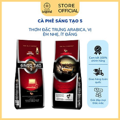 Combo 2 Bịch Cà Phê Trung Nguyên Legend Sáng Tạo 5 – Gói 340g – 100% Arabica, Vị Êm Dịu, Hậu Thơm Dài