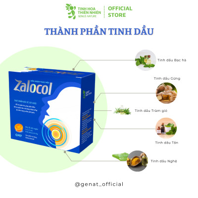 Combo 2 hộp 20 viên - Viên ngậm ho thảo mộc Zalocol Hỗ trợ giảm đờm, đau rát họng, khản tiếng - Genat - Giao 2H HCM