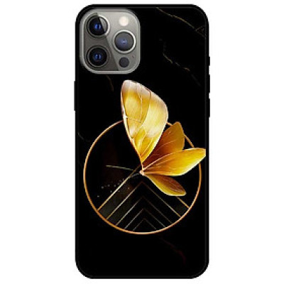 Ốp lưng dành cho Iphone 12 Promax mẫu Vòng Tròn Bướm Vàng