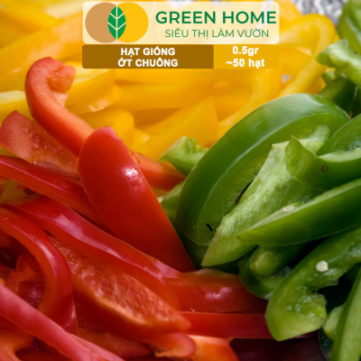 Hạt Giống Ớt Chuông GreenHome, Gói 0,5gr~50 hạt, Dễ Trồng Quanh Năm, Thu Hoạch Nhanh, Năng Suất Cao G13