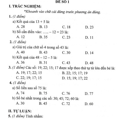 Bộ Đề Kiểm Tra Môn Toán Lớp 2 (Bám Sát SGK Kết Nối Tri Thức Với Cuộc Sống)