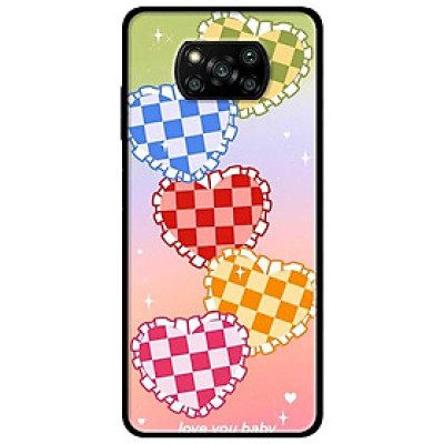 Ốp lưng dành cho Xiaomi Poco X3 mẫu Tim ô Vuông