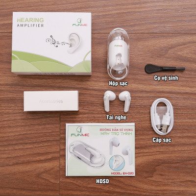 Máy trợ thính cho người già FUNMIC EN-D20 - 4 mức âm lượng tự điều chỉnh chứng nhận quốc tế an toàn