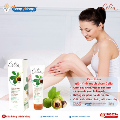 [DATE 12.2027] Kem Thoa Giãn Tĩnh Mạch Chân Celia - dung tích 100ml