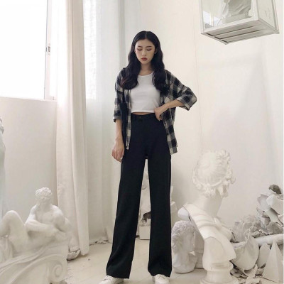 Quần tây nữ ống rộng Ulzzang Quảng Châu QDV7
