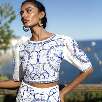 Áo Thêu Cotton Cao Cấp Luna Llena