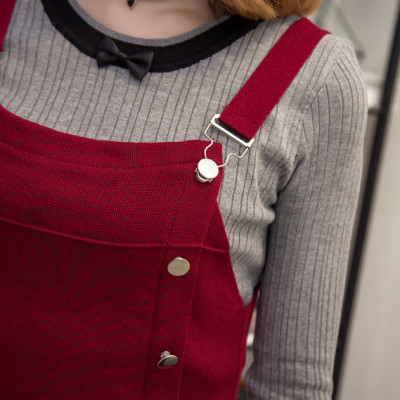 Đầm yếm nữ phối nút thu đông Haint Boutique Da85