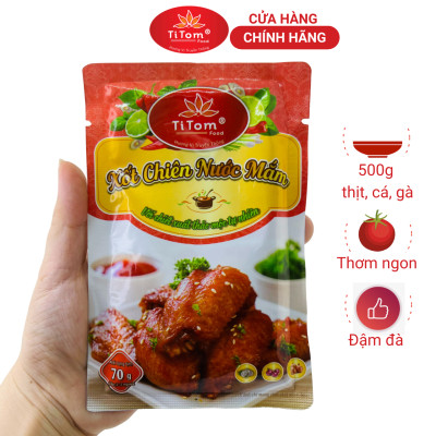 Xốt chiên nước mắm Titom gói 70g gia vị chiên nước mắm hoàn chỉnh dùng chiên cá, thịt, gà