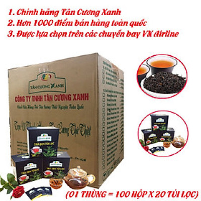 01 Thùng (100 Hộp) HỒNG TRÀ Túi Lọc Tân Cương Xanh 40 Gram Pha Trà Sữa, Trà Tắc Ngon