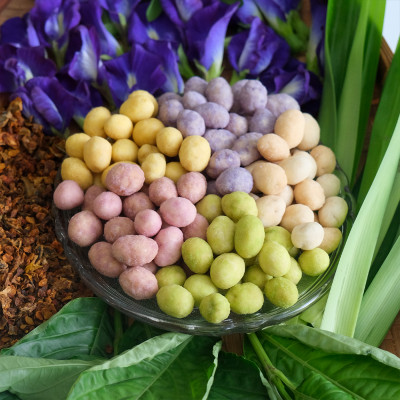 Đậu phộng sữa chua 320g DGfoods/Natural multi-colored yogurt coated peanuts/ăn chay/Đặc sản Cần Thơ,HVNCLC