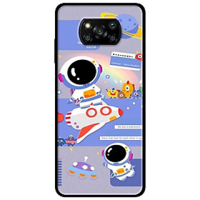 Ốp lưng dành cho Xiaomi Poco X3 mẫu Phi Hành Xanh Tím