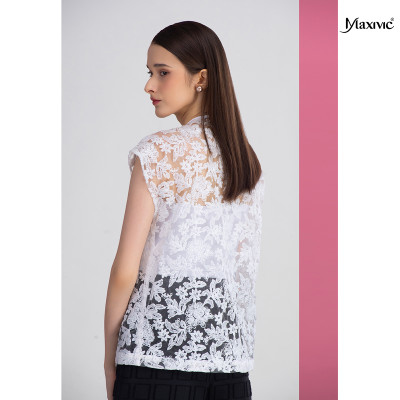 Áo ren organza trắng Maxivic M042302 